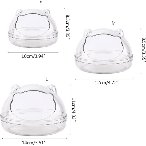Hamster Sand Bathroom Sand Bath Container Transparent Sand Box for Squirrels Medium Size Durable Design 2