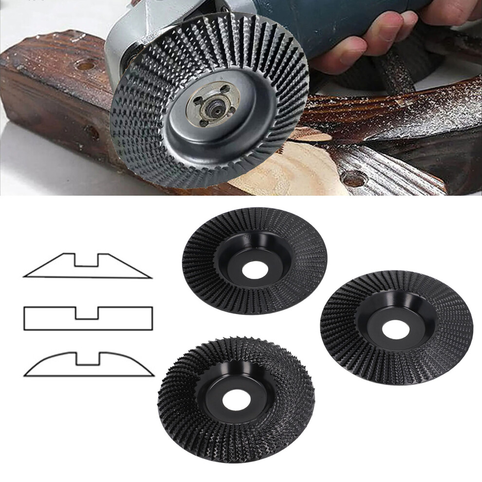 3 Pieces Wood Grinding Wheel Set Carbon Steel 125Mm Slope Arc Carving Discs 4601347959646