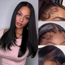 SOPSFR 13x6 Straight Lace Front Wigs Human Hair for Women HD Transparent Lace Wigs Human Hair 200% Density Glueless Wigs Human Hair Pre Plucked 20Inch