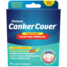 Dentemp Canker Cover - Medicamento per Afte (8 Contenitori) - Trattamento per Afte e Irritazioni Orali
