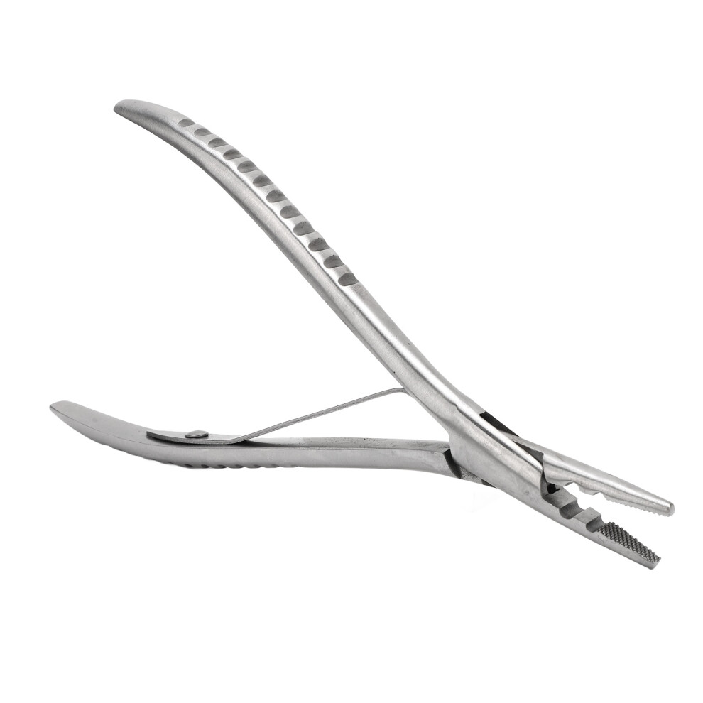 Unisex Stainless Steel 2 Holes Hair Extension Pliers Ergonomic Microlink Tool