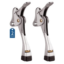 Heavy Duty Stainless Steel Kickdown Door Stop, Adjustable Rubber Foot, 12.7cm Height