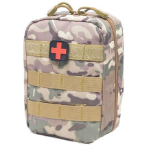 Tactical First Aid Pouch MOLLE Compatible Medical Kit Water Resistant Organizer for Survival Travel Home Emergencies 8x6x3 Inches CP