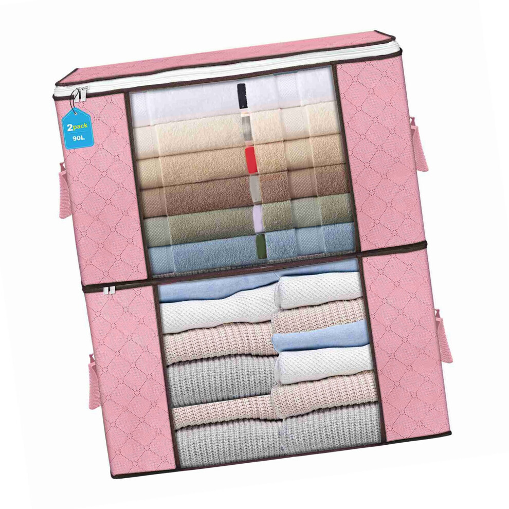 Large Fabric Clothes Storage Bin with Visible Window, 13.7x16.9x23.6 Inches-image-OPC-PKDG2HX-NEW