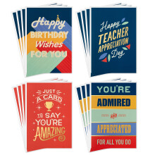 Assortiment waarderingskaarten van Hallmark (16 kaarten en enveloppen voor waardering van leraren Terug naar schoolcoaches afstuderen collega's baas)