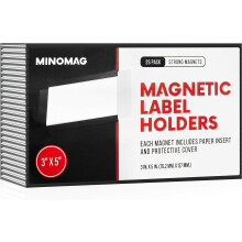 25st magnetiska etiketthllare 3x5 tum | C Channel Magnetic Index Card Holder fr stlhyllor lagerstll