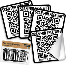 Witziger Yeti, werbefrei, realistisch, 5,1 x 5,1 cm, geflschte WiFi-Rick-Roll-QR-Code-Aufkleber, 25 Stck. Das beste praktische Scherz-Neuheitsset f