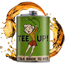 Trixie & Milo RVS grappige kolven voor golfers - Perfect golfcadeau voor hem of haar Groomsmen Gifts Bar Gifts of Dad Gifts - Houdt 8 oz. van vloeist