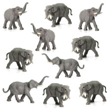 AN8708 10st 1:87 Wild Animals Ho Scale Elephants PVC Well Painted Elephant Use for Model Scenery Desktop Decor Railway Layout Diorama