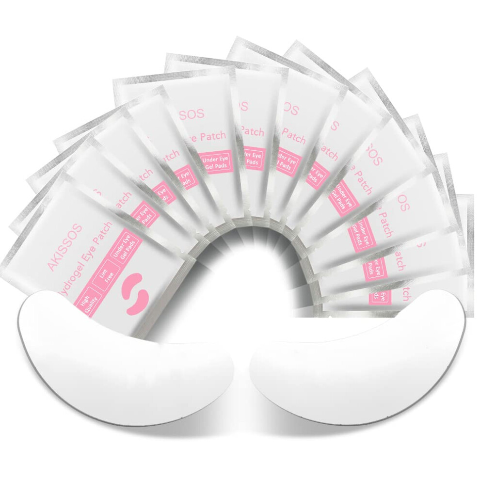 Akissos Hydrogel Eye Patch Eyelash Extension Supplies - 100 Pcs Lash Extension Supplies Lift Tint Under Eye Pads Undereye Gel Patches Lint Free Profes