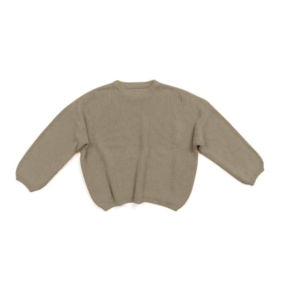 Afunbaby Baby Girl Boy Knit Sweater Blouse Pullover Sweatshirt Warm Crewneck Long Sleeve Tops for Infant Toddler 18-24 Months Taupe-image-OPC-PFKY8WP-NEW