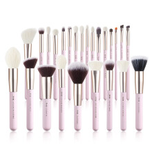 Jessup Set di pennelli per il trucco professionali 25 pezzi rosa, pennelli per fondotinta in polvere naturale, ombretti, correttori, fard, illumi