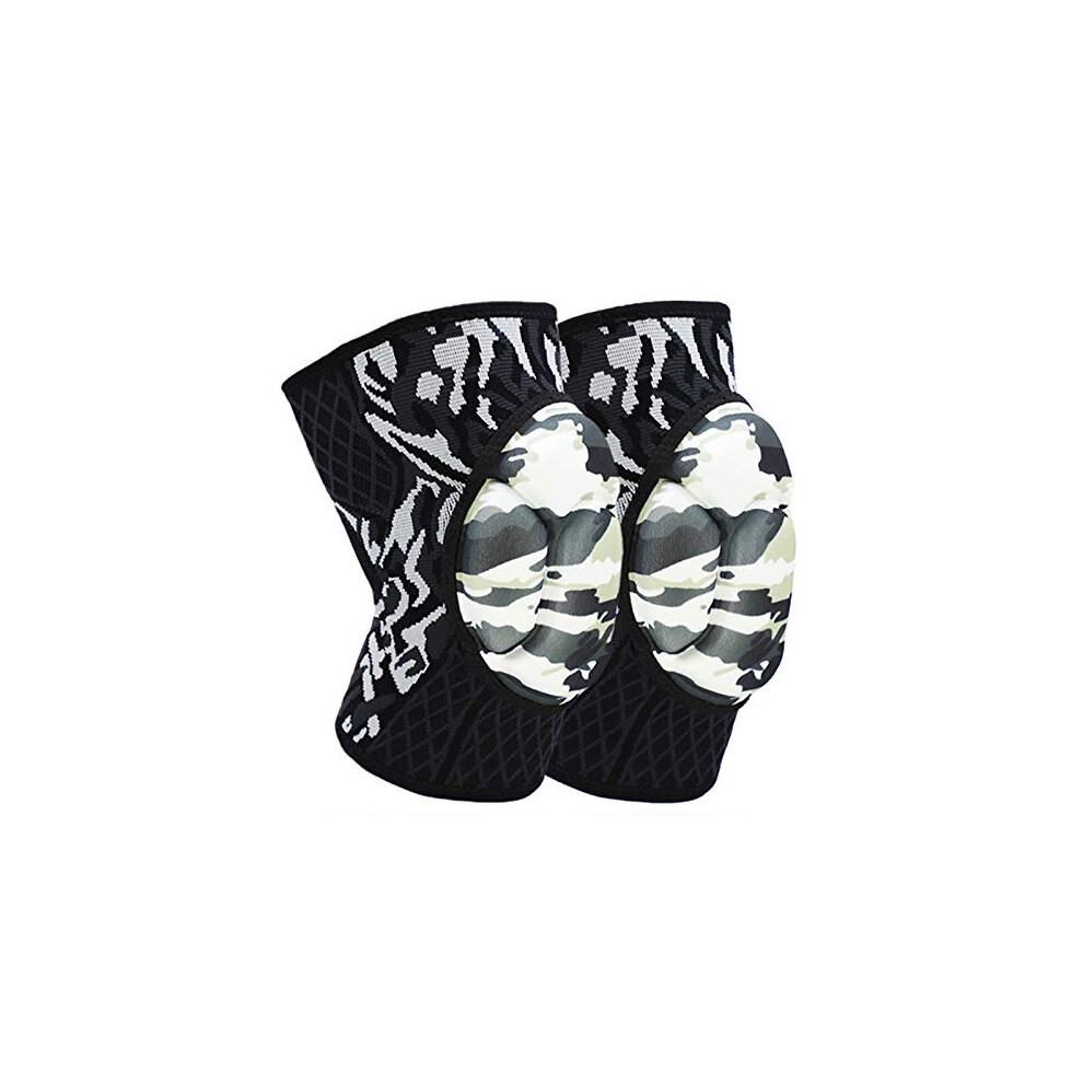 Basketball Knee Pads Sleeve Brace 2Pcs Elastic Foam Patella Support Protective Gear for Volleyball Gray-image-OPC-PKDG55R-NEW