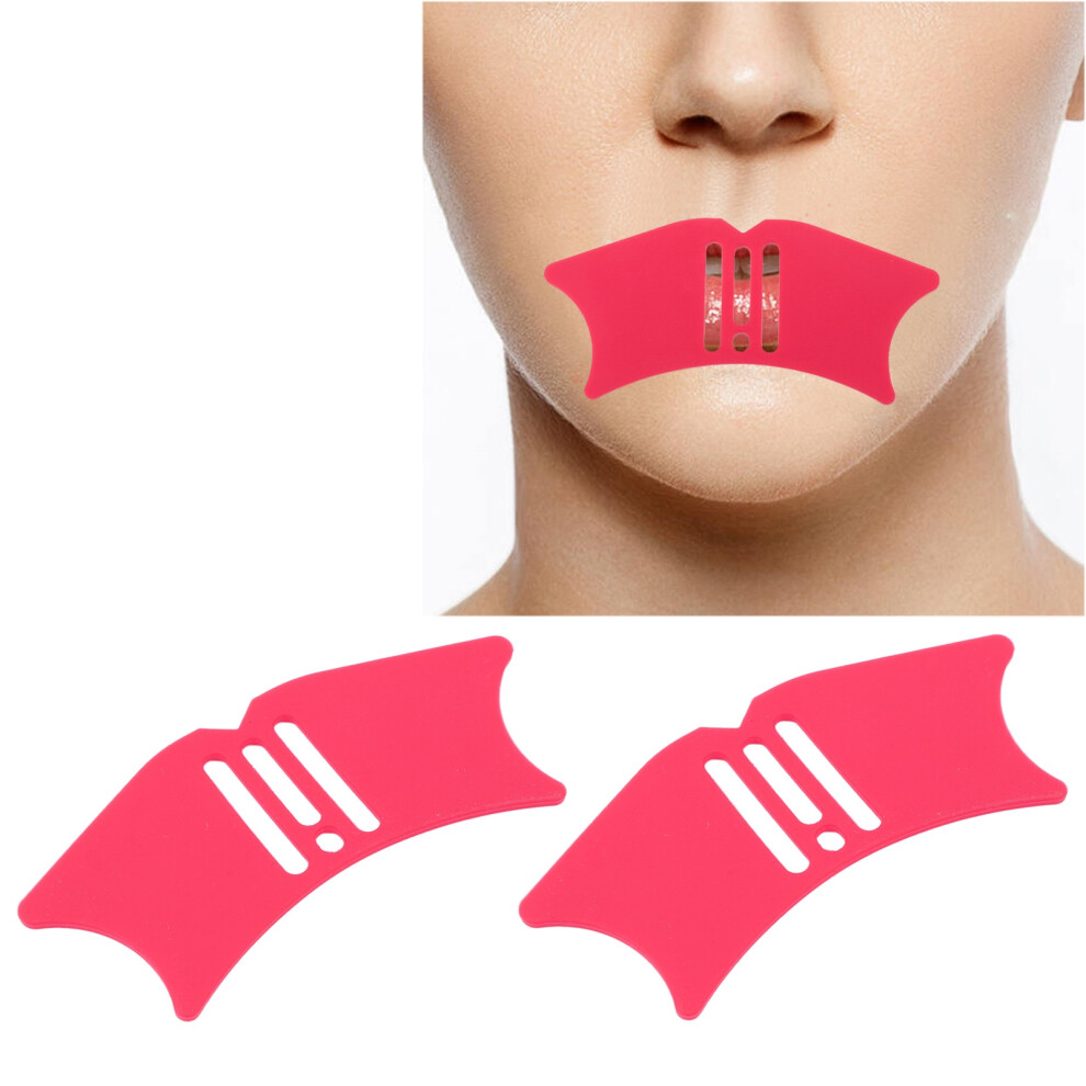 2pcs Reusable Silicone Nose Shadow & Eyeliner Template Kit Rose Red
