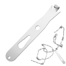 Fence Wire Twister Tool for Barbed Wire Repair, Stainless Steel, Hex Hole Design, 5.98x0.91 Inches, Silver, 1 Piece