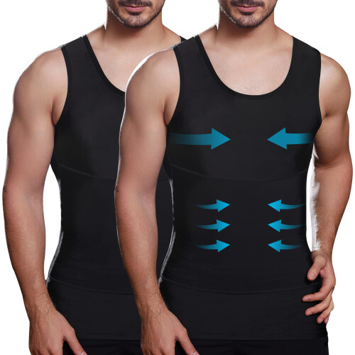 Lgtfy Ανδρικό Σλιμινγκ Μπλουζάκι, Compression Shirts Γυναικομαστίας, Tummy Control Undershirts
