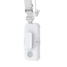 Battery Holder Case for Virtual Reality Glasses with Adjustable Crossbody Strap, Belt Clip, and Secure Power Pack - White