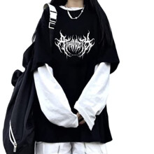 Gotick koile Gotick koile Falen dvoudln alternativn oblecen Goth Grunge oblecen s dlouhm rukvem (Black02 L velk)