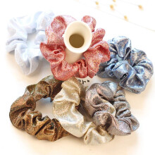6 stks Glanzend Metallic Haar Scrunchies Dames Meisjes Zeemeermin Haar Chouchou Elastiek Paardenstaarthouder Haarbanden Stropdassen Touwen Hoofddekse