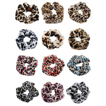 12 Pack Women's Animal Style Leopard Print Hair Scrunchies Cheetah Scrunchie Leopard Hair Ties Chiffon Ponytail Holder Elastic Bobbles (12 Pcs Leopar