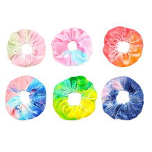 6 PCS Premium Velvet Macaron Thema Gradi?t Haar Scrunchies Tie Bobbles Tie Dye voor meisjes Rainbow Haarbanden Scrunchy Hair Tie Touwen Cr?ekleurige