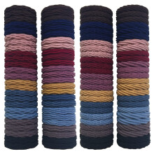 RN BEAUTY 100 PCS Cotton Hair Ties High Elastic Seamless Hair Bands with Pattern Texture 10 Mixed Colors Traceless Ponytail Holder No Damage for Thic