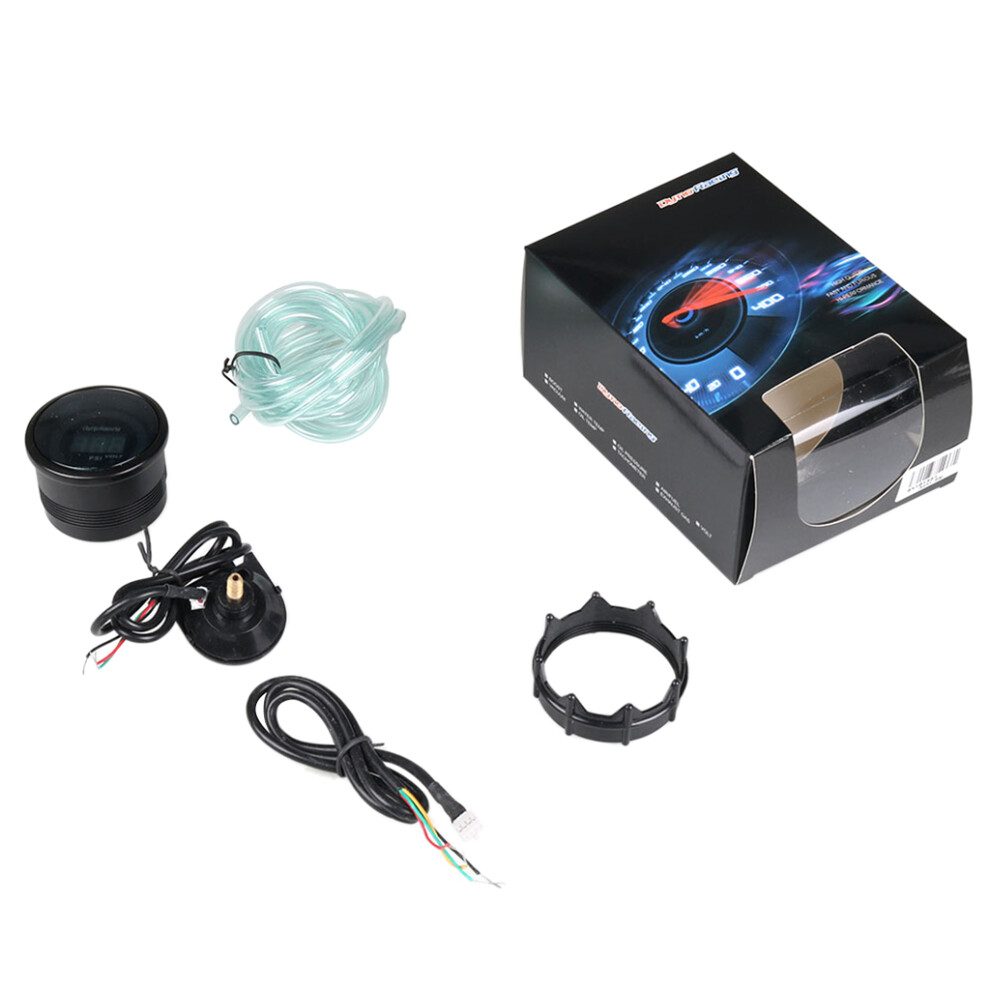 2" 52Mm Universal Suv Car Turbo Boost Gauge Pointer Led- Black 7754000110421