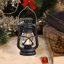 (Black) Electronic Candle Ambient Light Christmas Small Oil Lamp Mini Light Candle Night Light Holiday Ambient Decoration Lights