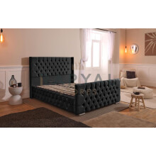 (King, With Ottoman Storage, Black) California Bedframe with Optional Ottoman Storage - Stylish & Practical