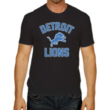 Teamfankleding NFL Gameday Pro voetbal-T-shirt voor volwassenen Lichtgewicht tagless semi-fit voetbal-T-shirt (Detroit Lions - Zwart volwassenen X-La
