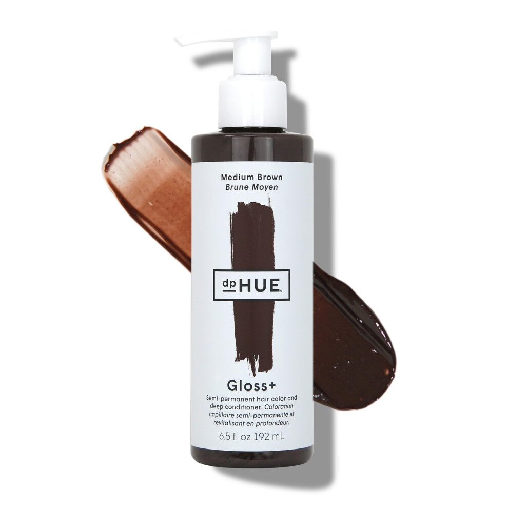 Dphue Brown Gloss+ Medium - 6.5 Oz - Semi-Permanent Hair Color & Conditioner - Paraben Sls & Sles Sulfate Free - Vegan Leaping Bunny Certified