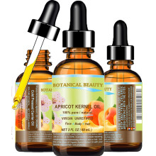 Botanical Beauty Aprikosenkernl, australisches 100 % reines, natives, unraffiniertes, kaltgepresstes Trgerl, 60 ml, fr Gesicht, Haare, Krper, N