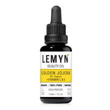 Lemyn Organics Guld Jojobaolja | Superladdad med THD Vitamin C | Nyttig och Handgjord