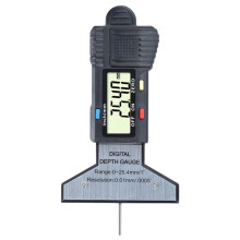 Tire Depth Gauge | Digital Tire Wear Depth Gauge with 0.01mm Resolution | Portable Inch MM Measuring Tool for Trucks Black