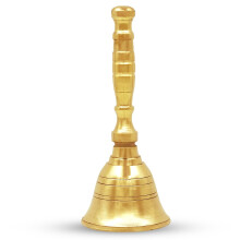 Shubhkart Solid mssing Ghanti fr Pooja | 3,5 tum Puja Bell fr Temple | Handhllen klocka fr evenemangsdekoration matlinje larm jinglar ringer