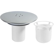 Siphon de douche, couvercle de siphon de douche interchangeable chromé (blanc)