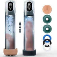 Elektrische Penispumpe, für Männer, Penisvergrößerer, Erektion, Luft-Wasser-Extender mit 4 Trainingsdruck- und 5 Saugmodi