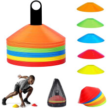 Conos marcadores, 50 unidades para entrenamiento de conos en fútbol, hockey, balonmano o como ayuda para el entrenamiento de coordinación.