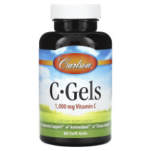 Carlson, C-Gels, Vitamine C, 1 000 mg, 60 Gélules Molles
