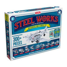 Schylling Steel Works mechanisch multimodel - stalen bouwset - inclusief 300 stuks gereedschap en instructies om 10 verschillende modellen te maken -
