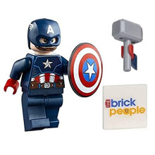 Lego Supereroi: Minifigure di Capitan America con scudo e Mjolnir - Dai 6 anni in su (6 pezzi)