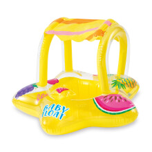 Intex 56573EP Outdoor Swimming Pool Inflatable Comfortable Shaded Canopy Starfish Lounger Baby Toddler Float Safety Raft  Yellow