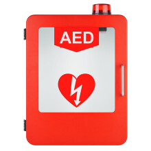 Wall-Mounted AED Defibrillator Storage Cabinet with Alarm, Double Switch Control, Fits Most AED Models and Sizes