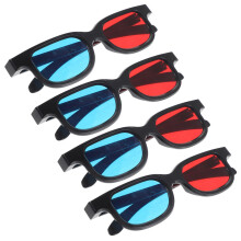 4pcs Anaglyph Glasses for Movies, TV, and Projectors - Durable Plastic Viewing Eyewear for Enhanced Comfort and Clarity