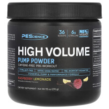 PEScience, Hohes Volumen, Pumpenpulver, Koffeinfrei, Himbeer-Limonade, 9,5 oz (270 g)