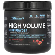 PEScience, Hohes Volumen, Pumpenpulver, Koffeinfrei, Melonen-Beeren-Drehung, 9,5 oz (270 g)