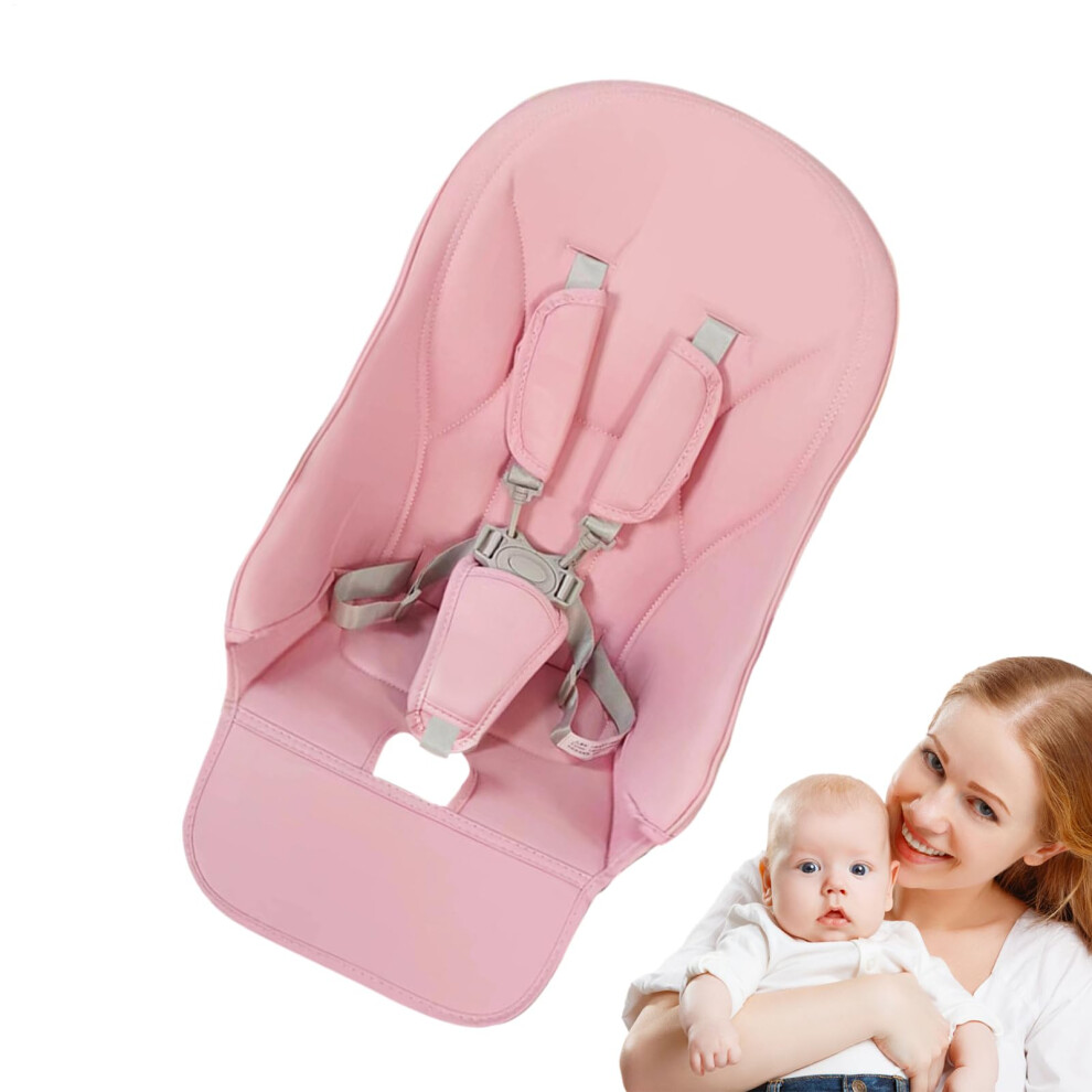 High Chair Cover Replacement | PU Leather Padded Cushion for Dining Chairs | Pink Feeding Seat Cover for Children