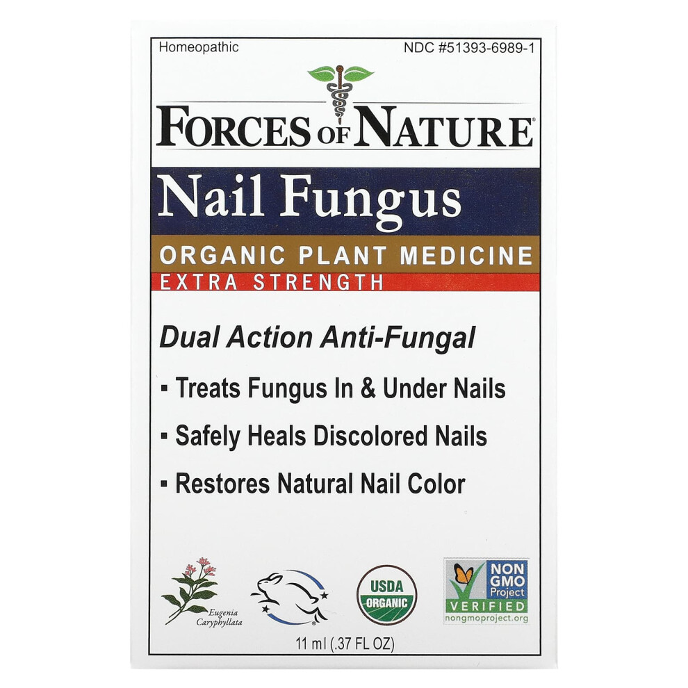 Forces Of Nature , Nail Fungus, Organic Plant Medicine, Extra Strength, 0.37 Fl Oz (11 Ml)