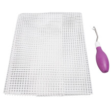 Latch Hook Tool & Mesh Kit 50x50cm Purple Rubber Handle for Crafts