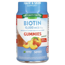 Nature's Truth, Biotine, Pêche Naturelle, 10 000 mcg, 50 Gommes Végétaliennes (5 000 mcg par Gomme)